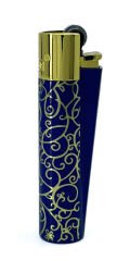 Clipper Blue Pattern Metal Çakmak - Lacivert