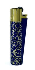 Clipper Blue Pattern Metal Çakmak - Lacivert