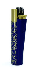 Clipper Blue Pattern Metal Çakmak - Lacivert