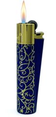 Clipper Blue Pattern Metal Çakmak - Lacivert