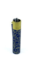 Clipper Blue Pattern Metal Çakmak - Lacivert