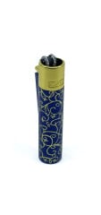 Clipper Blue Pattern Metal Çakmak - Lacivert