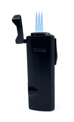 Parmida Noir Prestij Altı Parça Puro Seti - Puro Kılıfı, Çakmak, Makas, Sehpa, Küllük , İğne ve Tutucu - Siyah