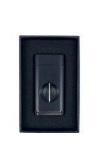 Parmida Mat Siyah 3 Pürmüz Alevli Puro Çakmağı - Entegre Giyotin Kesicili & Gaz Göstergeli