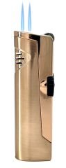 Zenit Çift Pürmüzlü Jet Alevli Metal Puro Çakmağı – Rose Gold