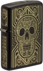 Zippo Art Deco Skull Black Matte Dizayn Çakmak