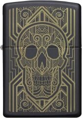 Zippo Art Deco Skull Black Matte Dizayn Çakmak