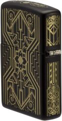 Zippo Art Deco Skull Black Matte Dizayn Çakmak