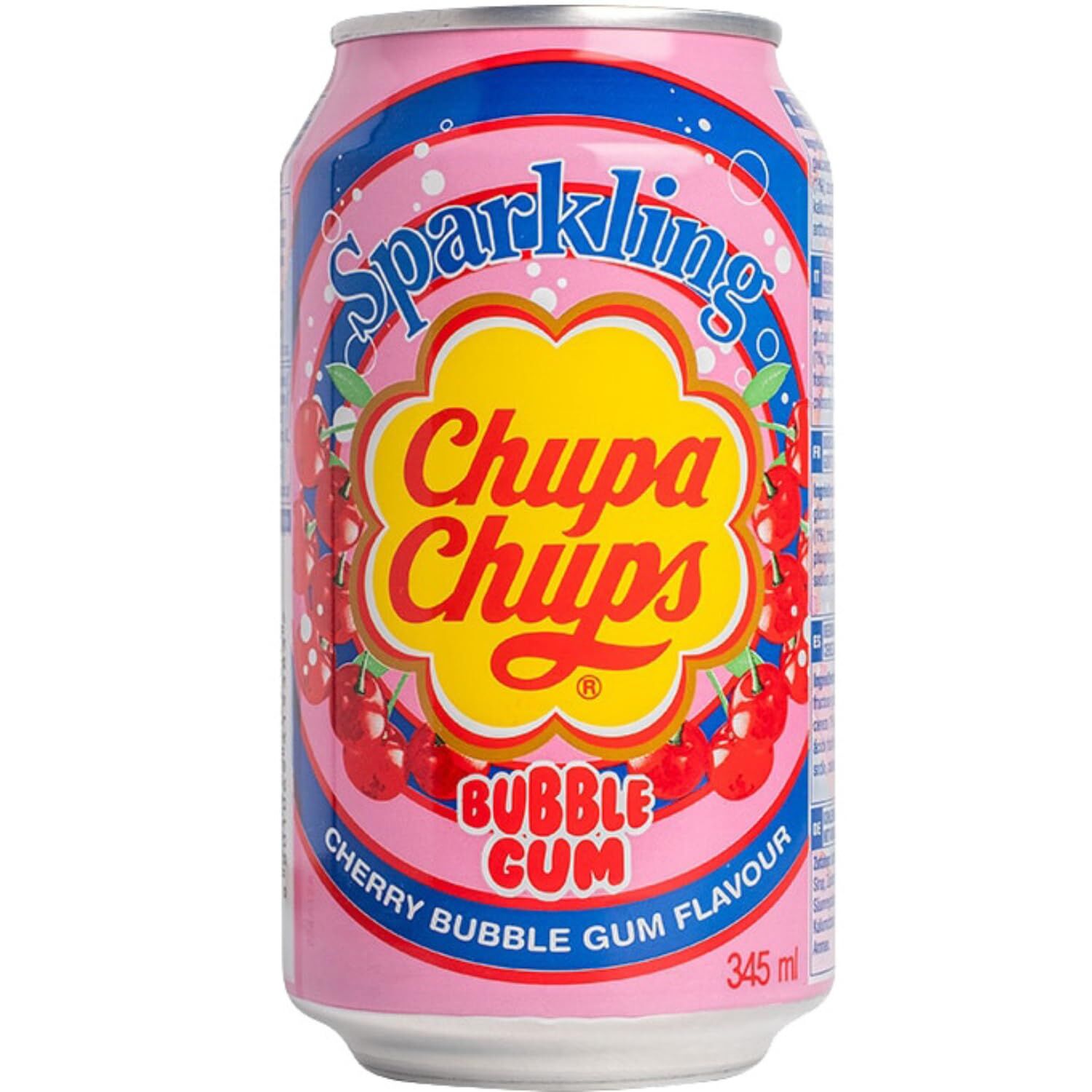 Chupa Chups Sparkling Cherry Bubble Gum Flavour - Kiraz ve Sakız Aromalı Gazlı İçecek 345 Ml