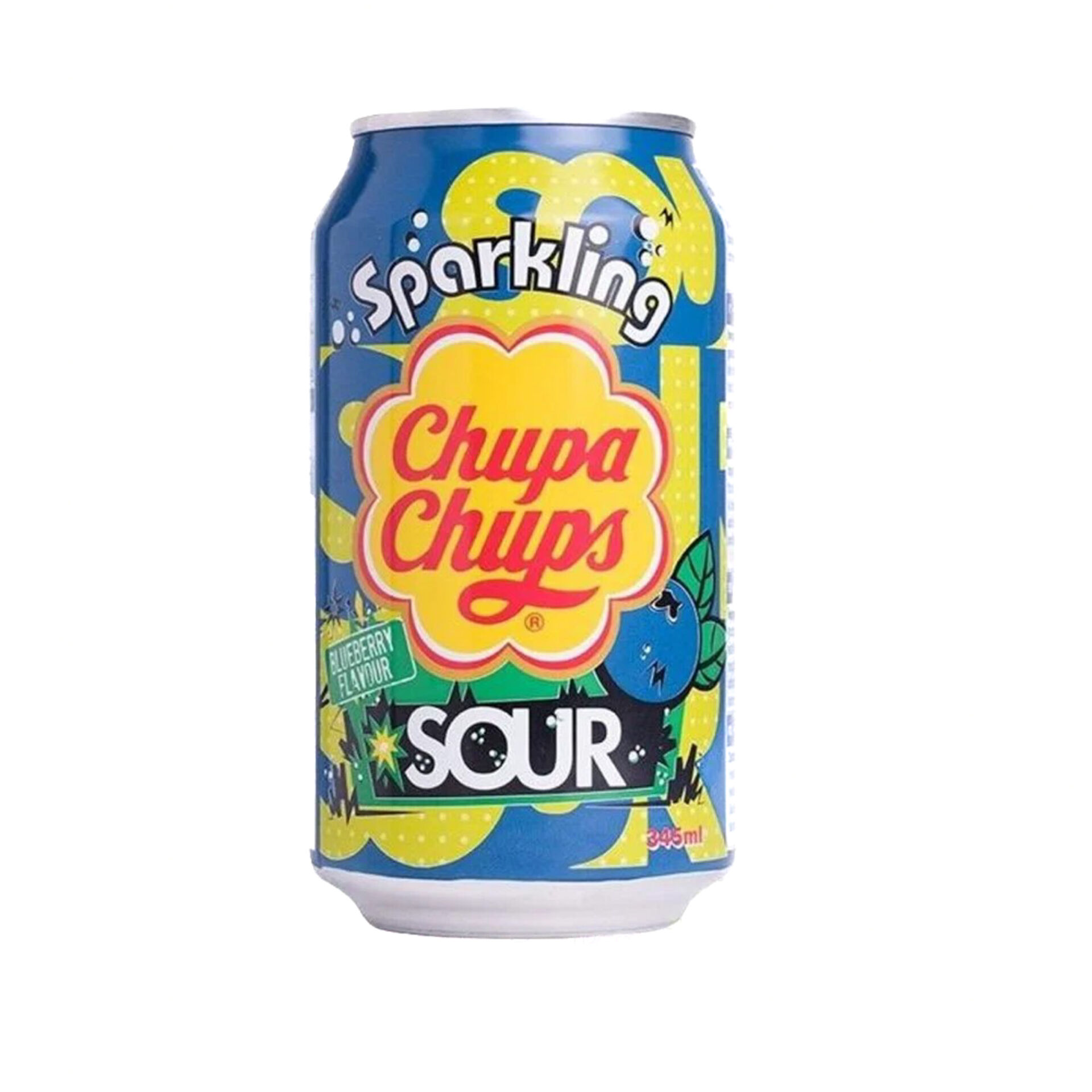 Chupa Chups Sour Blueberry Flavour - Ekşi Yaban Mersini Aromalı Gazlı İçecek 345 ml