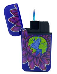 Zengaz Cool Tasarım Jet Alev Çakmak - Flower Earth