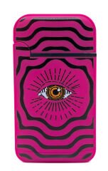 Zengaz Cool Tasarım Jet Alev Çakmak - Magenta Vibrant Eye