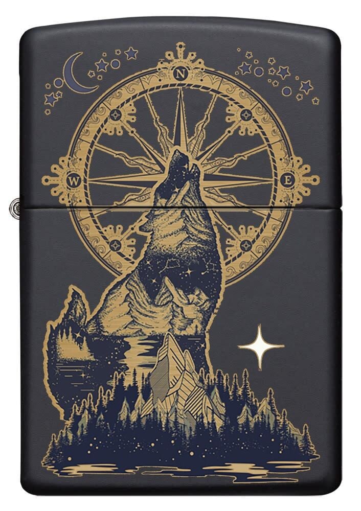 Zippo Howling Wolf - Uluyan Kurt Black Matte Dizayn Çakmak