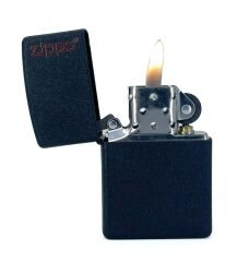 Zippo Black Crackle Logo Dizayn Çakmak