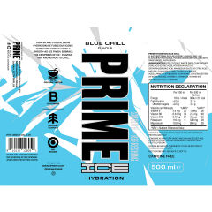 Prime Blue Chill Ice Hydration 500 ml - Karışık Aromalı Sporcu İçeceği