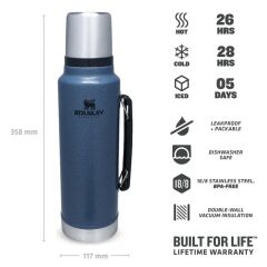 Stanley Legendary Klasik Vakumlu Paslanmaz Çelik Termos 1LT - Hammertone Lake