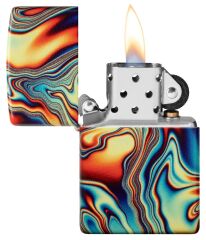 Zippo Colorful Swirl Pattern Design Glow In The Dark Çakmak