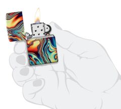 Zippo Colorful Swirl Pattern Design Glow In The Dark Çakmak