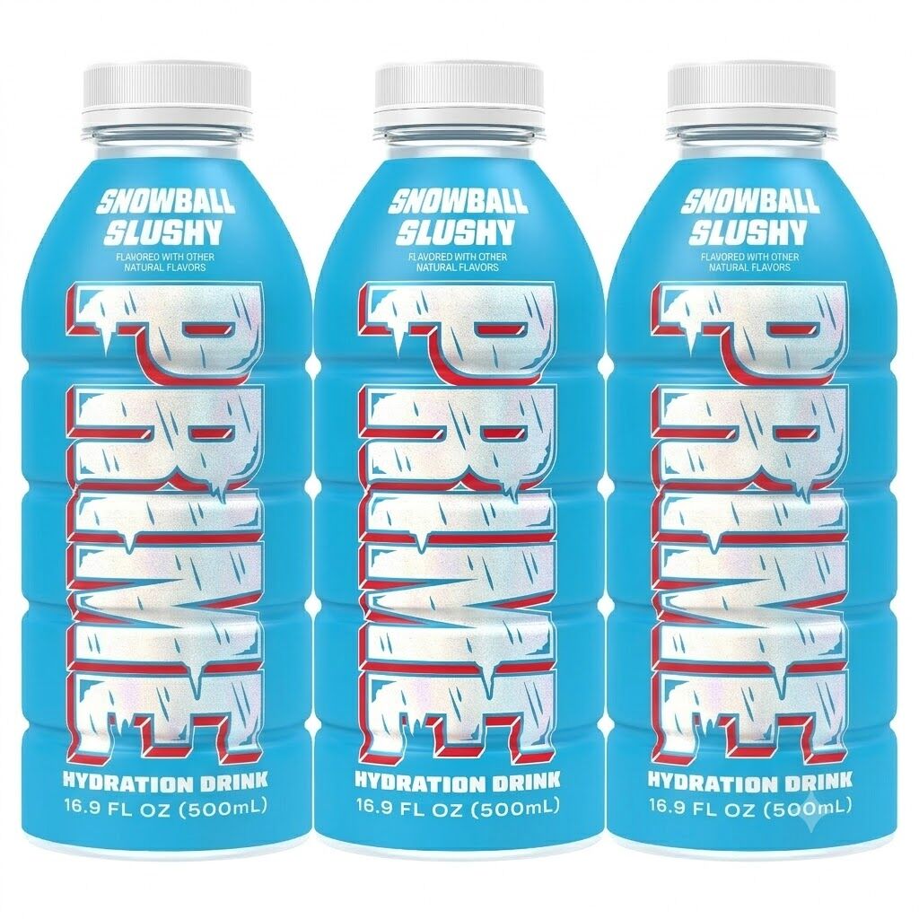 Prime Snowball Slushy 500 ml - Yaban Mersini ve Ahududu Aromalı Sporcu İçeceği (3 ADET)