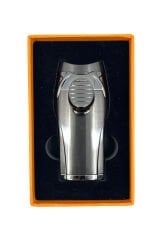 Parmida Gunmetal 3’ü 1 Arada Lüks Puro Çakmağı – Entegre Punch (Delici)