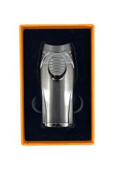 Parmida Gunmetal 3’ü 1 Arada Lüks Puro Çakmağı – Entegre Punch (Delici)