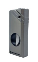 Parmida Özel Seri Pürmüz Çakmak ve Entegre Puro Kesici Seti - Füme Metal