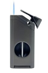 Parmida Özel Seri Pürmüz Çakmak ve Entegre Puro Kesici Seti - Füme Metal