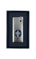 Parmida Özel Seri Pürmüz Çakmak ve Entegre Puro Kesici Seti - Füme Metal