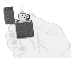Zippo Iron Stone Black Logo Dizayn Çakmak