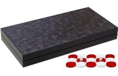 Yenigün Siyah Deri Kaplı Tavla Takımı