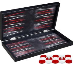 Yenigün Siyah Deri Kaplı Tavla Takımı