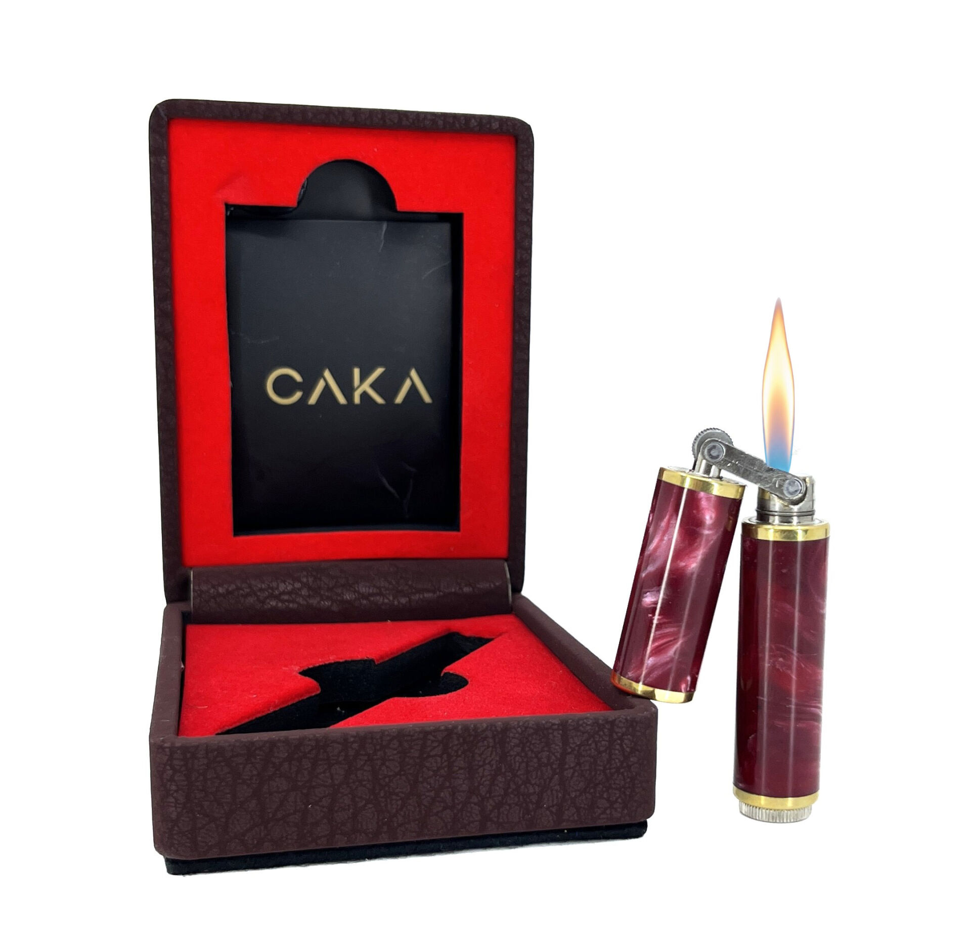 Caka Rex Harmony Pirinç Ortadan Kırılan Benzinli Gemici (Muhtar) Çakmağı - Kırmızı