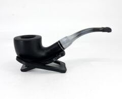 Dapper Bent Dublin Briar (Gül Kökü) 9 mm Filtreli El Yapımı Pipo - Siyah 1738