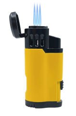 Parmida Rüzgara Dayanıklı 3'lü Jet Alev Pürmüz Çakmak - Pro Tasarım - Sarı Siyah