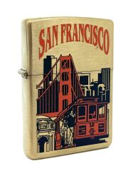 Zippo San Francisco Brushed Brass Dizayn Çakmak
