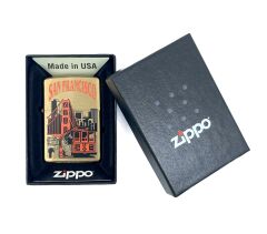 Zippo San Francisco Brushed Brass Dizayn Çakmak