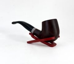 Dapper Bent Apple Briar (Gül Kökü) 9 mm Filtreli El Yapımı Pipo - Kahverengi 1742