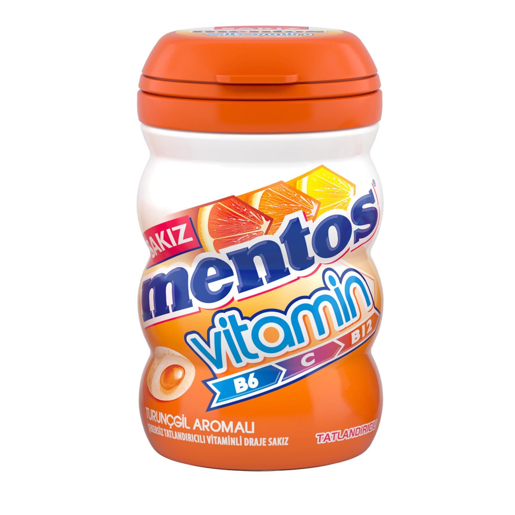 Mentos Vitamin Turunçgil Aromalı Draje Sakız 90 G (1Adet)