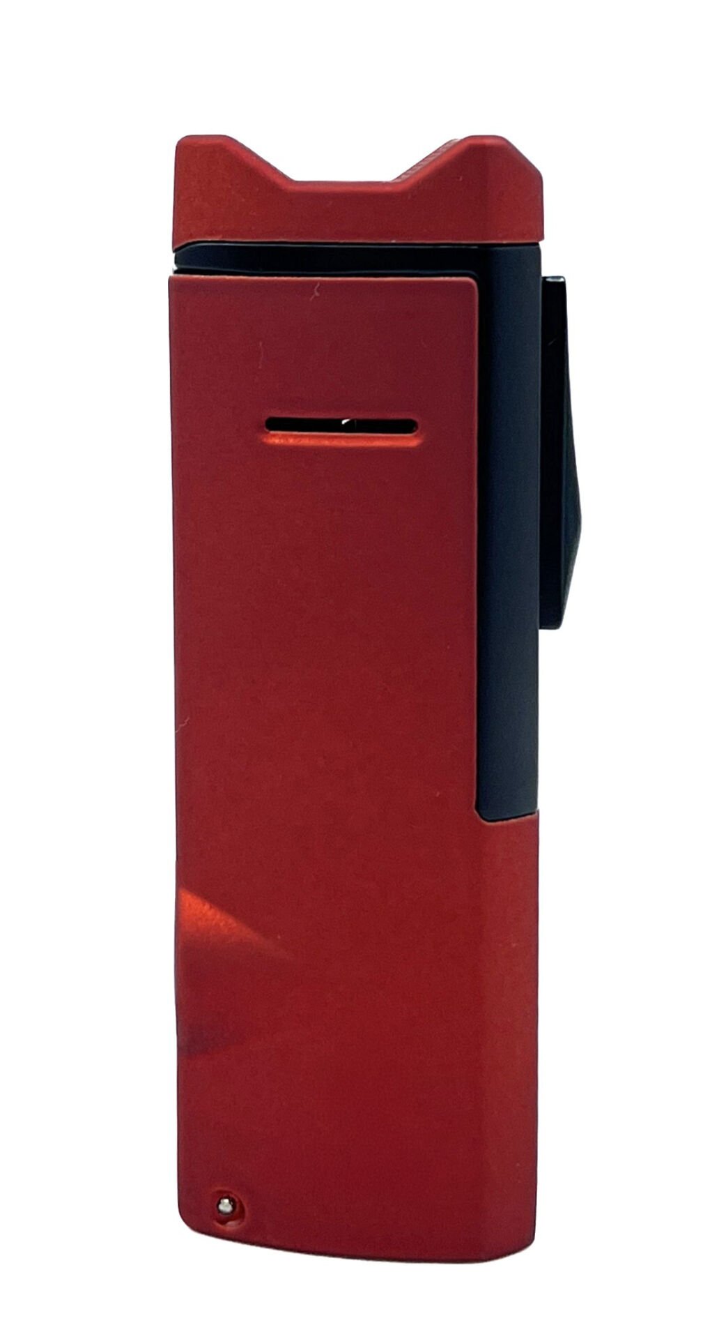 Metal Gövde Üçlü Meşale Alevli Pürmüz Çakmak - Ayarlanabilir Gaz Mekanizmalı - Mat Kırmızı