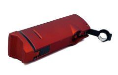 Metal Gövde Üçlü Meşale Alevli Pürmüz Çakmak - Ayarlanabilir Gaz Mekanizmalı - Mat Kırmızı