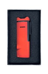 Metal Gövde Üçlü Meşale Alevli Pürmüz Çakmak - Ayarlanabilir Gaz Mekanizmalı - Mat Kırmızı