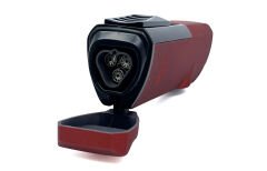 Metal Gövde Üçlü Meşale Alevli Pürmüz Çakmak - Ayarlanabilir Gaz Mekanizmalı - Mat Kırmızı