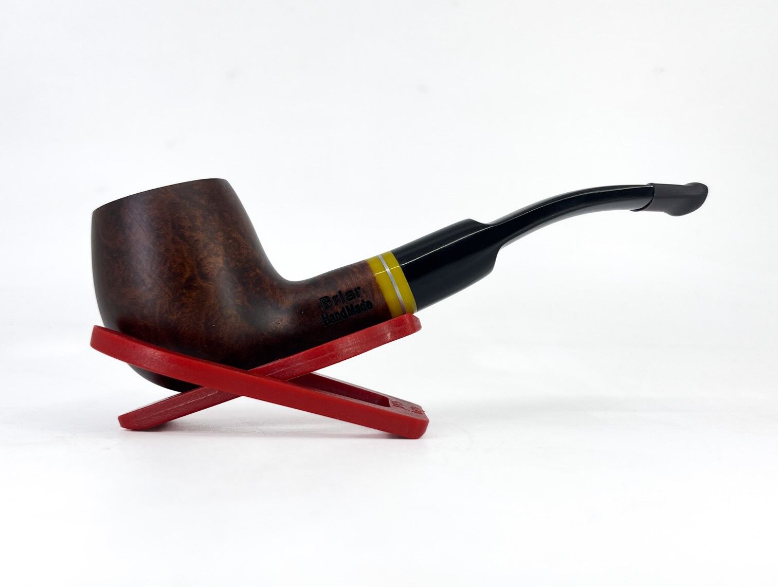 Dapper Half Bent Apple Briar (Gül Kökü) 9 mm Filtreli El Yapımı Pipo - Kahverengi 1743