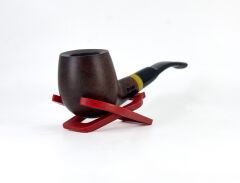 Dapper Half Bent Apple Briar (Gül Kökü) 9 mm Filtreli El Yapımı Pipo - Kahverengi 1743