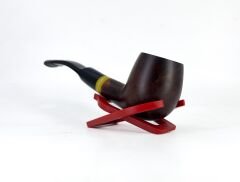 Dapper Half Bent Apple Briar (Gül Kökü) 9 mm Filtreli El Yapımı Pipo - Kahverengi 1743