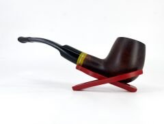 Dapper Half Bent Apple Briar (Gül Kökü) 9 mm Filtreli El Yapımı Pipo - Kahverengi 1743