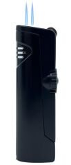 Zenit Çift Pürmüzlü Jet Alevli Metal Puro Çakmağı – Siyah