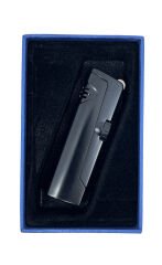 Zenit Çift Pürmüzlü Jet Alevli Metal Puro Çakmağı – Siyah