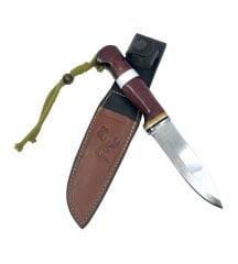 Paslanmaz Çelik Bushcraft Av Bıçağı + Deri Kılıf