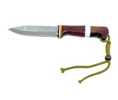 Paslanmaz Çelik Bushcraft Av Bıçağı + Deri Kılıf